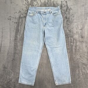 Vintage H.I.S.  90s Y2K Straight Jeans‎ Men's Size 36x30 Light Blue Denim